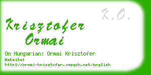 krisztofer ormai business card